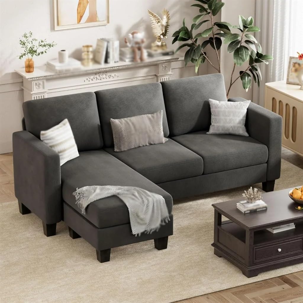 Sofa with Linen Fabric Sectional Sofa Couch Movable Small Couch for Small Apartments Living Room Home