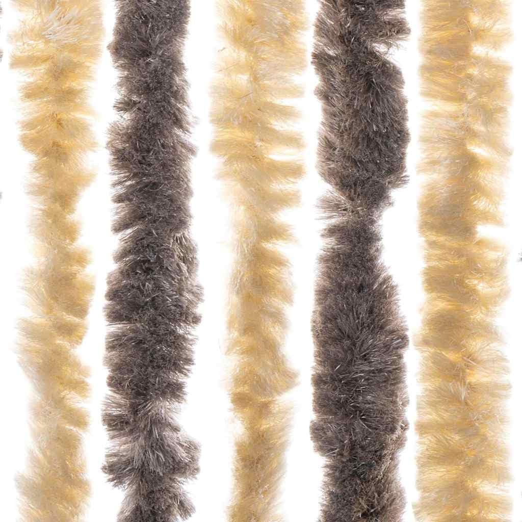 Zasłona przeciw muchom Chenille 100x220 cm Ciemny Brązowy Beżowy