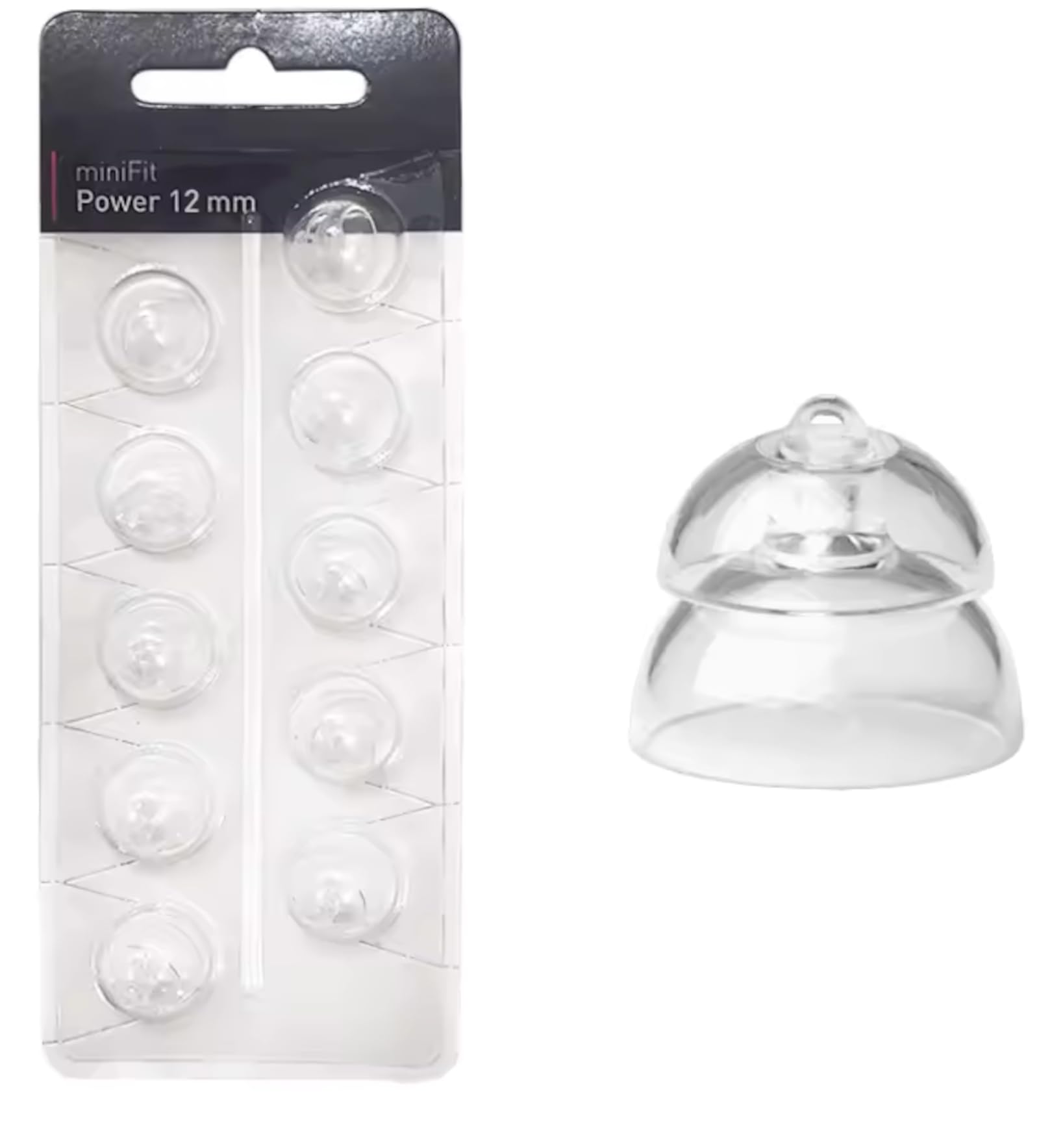 EWANTO miniFit 12 mm Power Kuppeln 10er Blister für Oticon miniFit Ex-Hörer