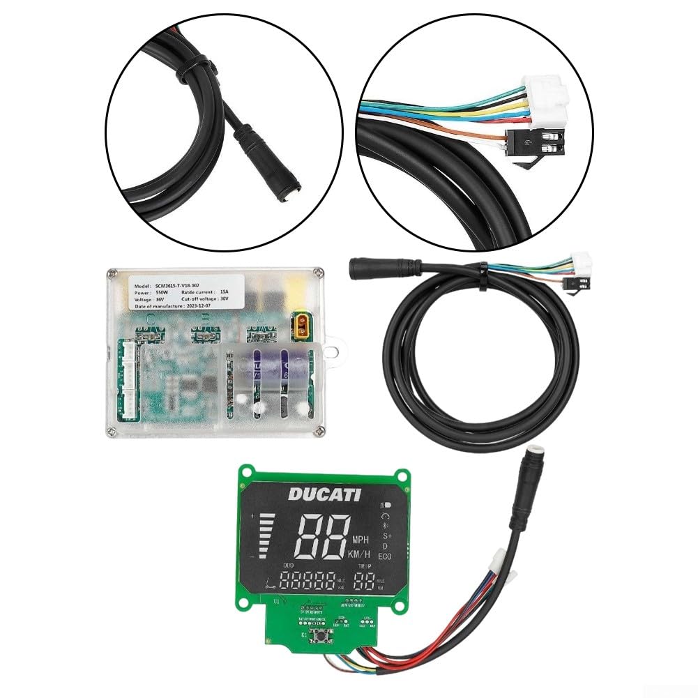 MW95-basierte Controller-Lösung für DUCATI E-Scooter inklusive 36V 550W Instrumentententafel und 7-poligem Verlängerungskabel