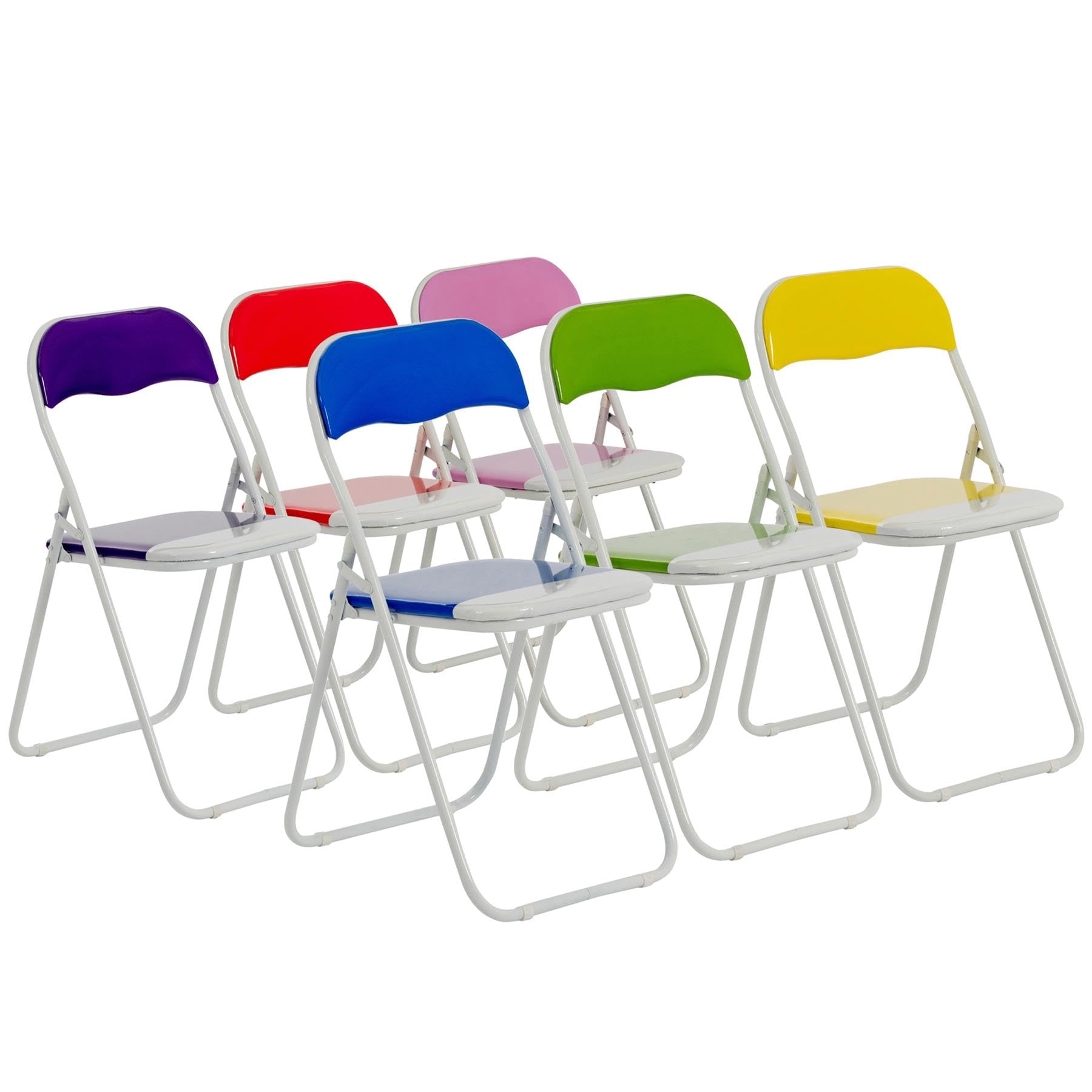 Harbour Housewares Coloured Padded Folding Chairs - Multi - Pack of 6 โ image 1