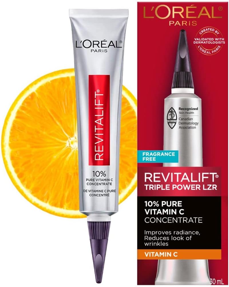 Revitalift 10% Pure Vitamin C Face Serum for Brighter Skin & Reduced Wrinkles, Fragrance Free, 1 0z.