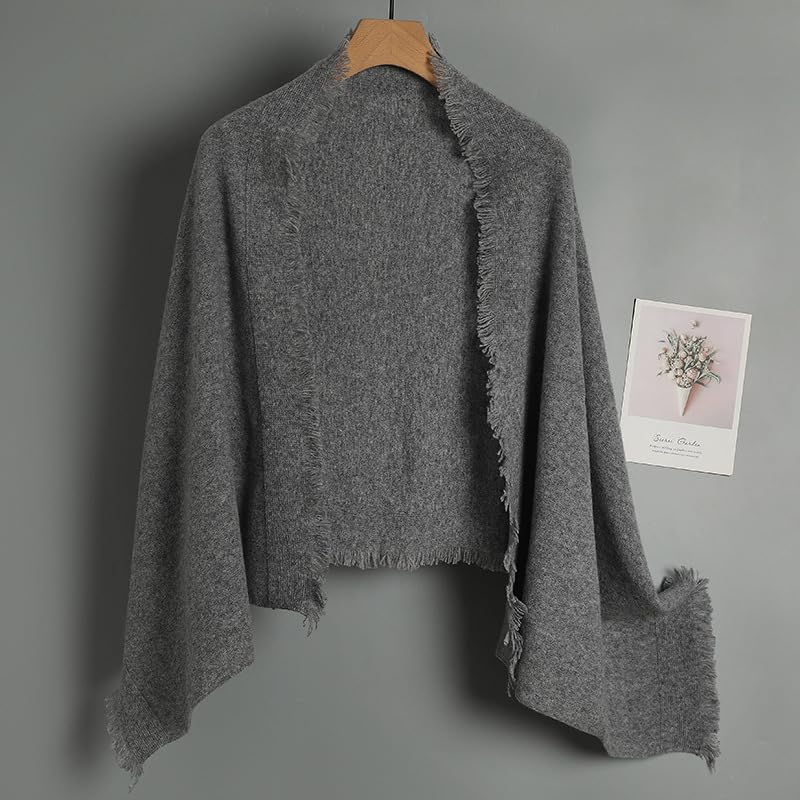Coprispalle Donna Elegante Donne Cardigan Poncho Mantello Merino Lana Scialle Avvolgente Maglione Cappotto Per Inverno Mantello Con Frange Sciarpa Cappotto Casual Aperto Davanti Lavorato