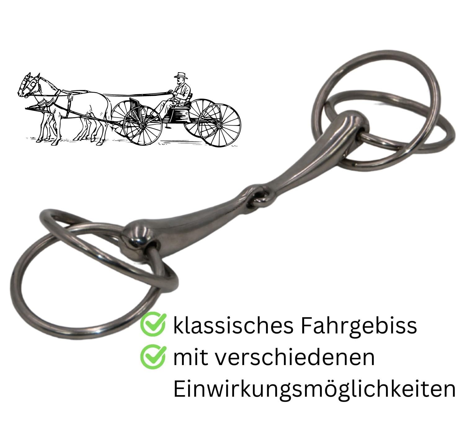 FWF Doppelringtrense Fahrgebiss Fahrtrense Edelstahl