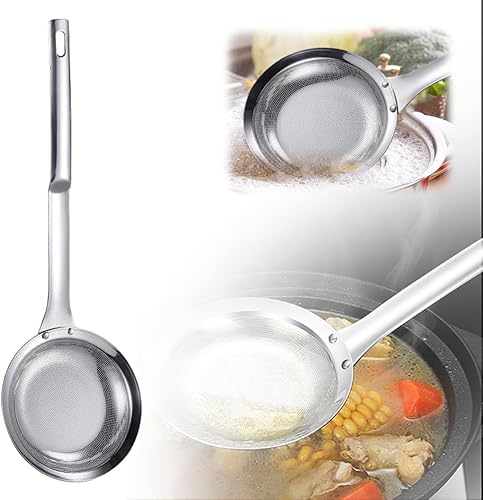 Miniatura 8 de Colador de acero inoxidable de malla fina, colador de malla fina de acero inoxidable 2024, hecho de acero inoxidable 304, mango cuadrado, diseño de