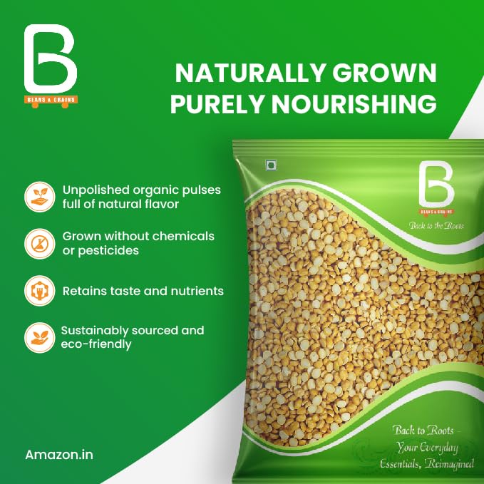 Image of Beans & Grains Premium Chana Dal | Unpolished Bengal Gram Split | High Protein & Fiber-Rich Indian Pulse | Perfect for Dal Fry, Chana Dal Curry, Snacks & Indian Recipes (1kg)