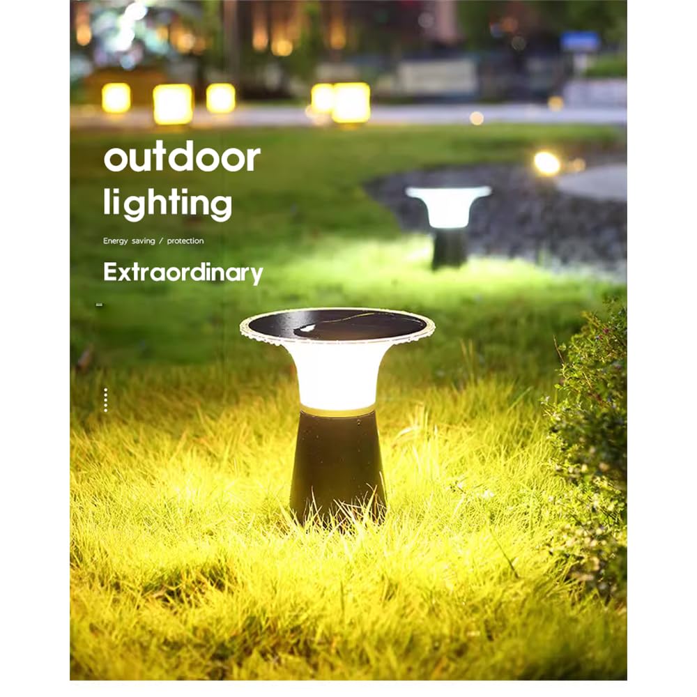 Lampada Solare da Giardino contemporanea, Impermeabile, per Ville, Giardini, Cortili, quartieri residenziali (Stile 25 H28CM, 1 Pezzo)