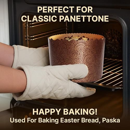 Miniatura 6 de Molde de papel Panettone de 12 onzas | Paquete de 12 | Moldes de papel para pan de Pascua, molde de paska Kulich – Formas de pan de Pascua – Tazas