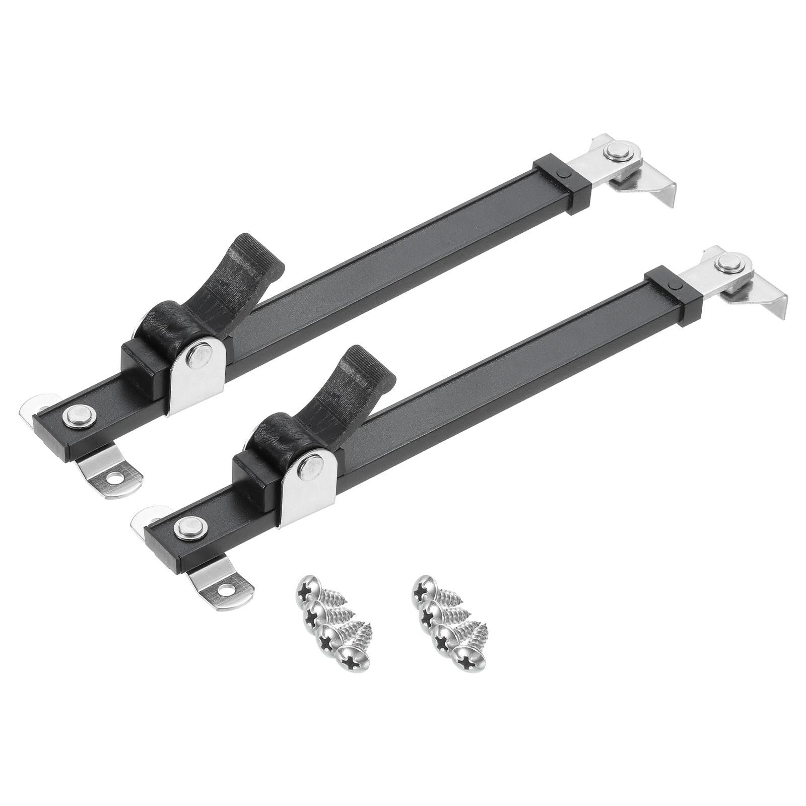 Charnières de fenêtre 34 cm sourcing map en acier inoxydable noir réglables