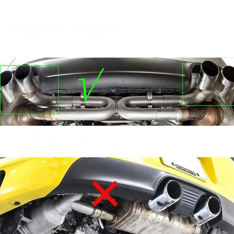 Puntas de escape de acero inoxidable para 911 Carrera 991.2 sin PSE modelo 2017 a 2019 3