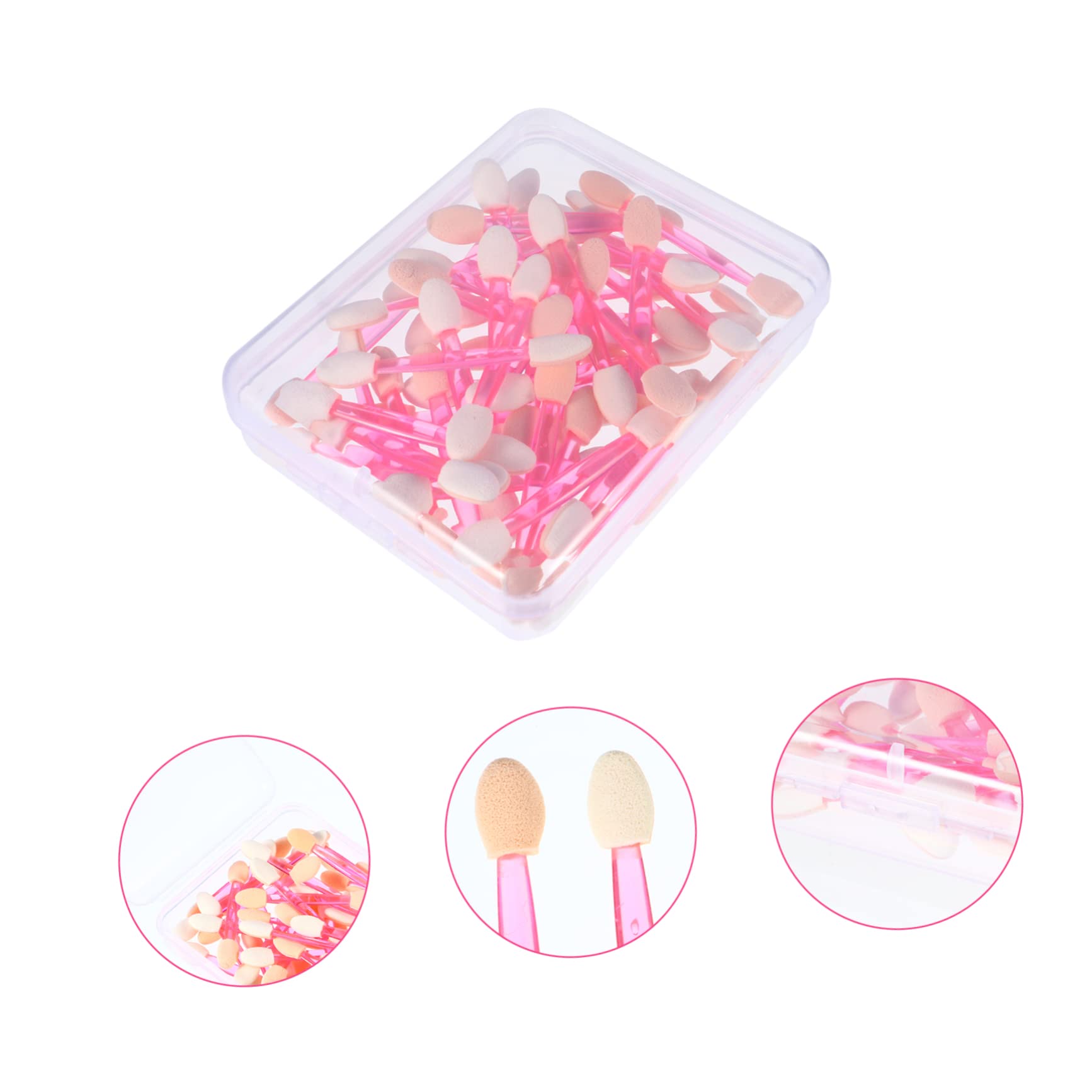 FOMIYES 100pcs Soft Eyeshadow Brush Set Double Sided Applicators Sturdy Heads Disposable for Travel Parties