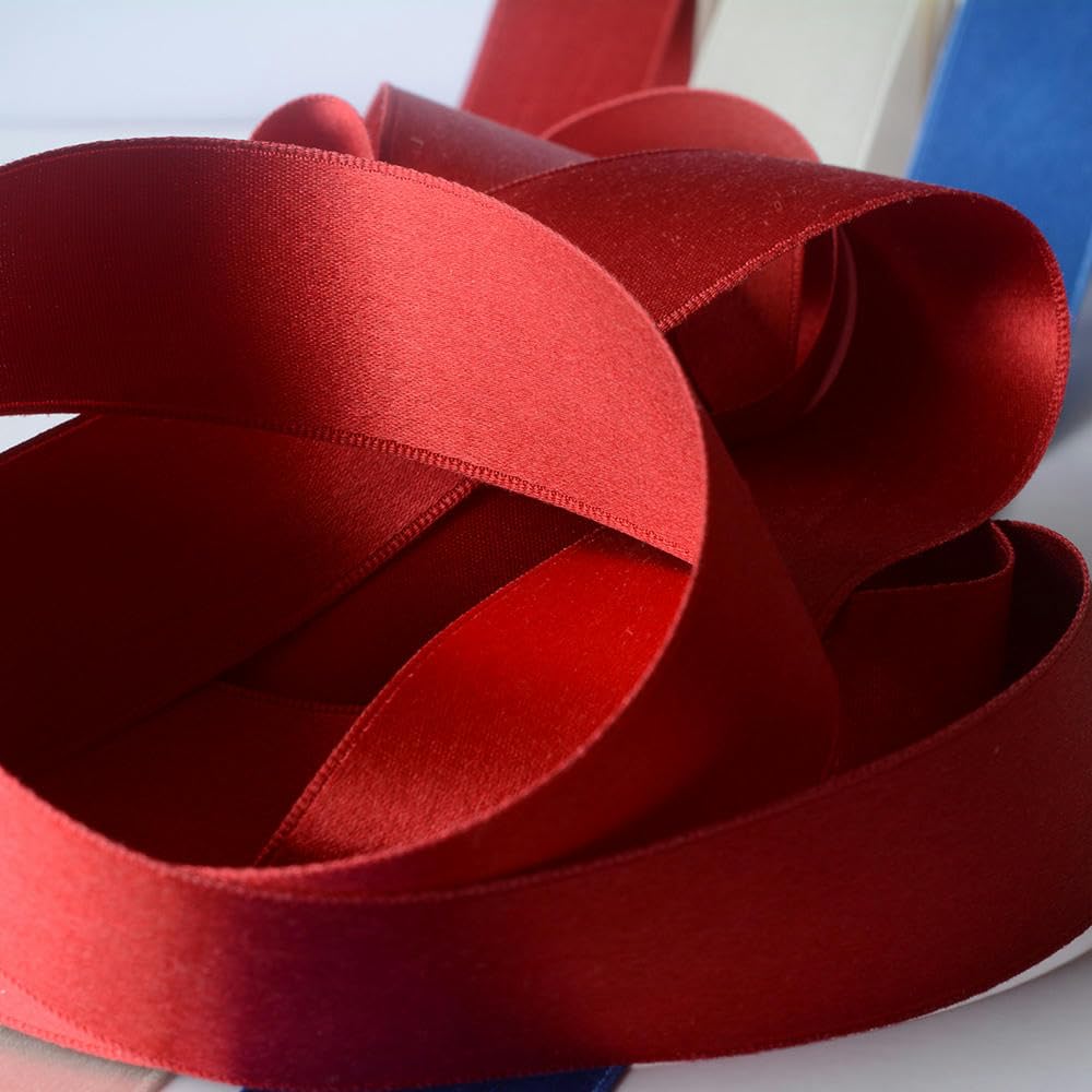 100% Seidenband, doppelseitiges Maulbeer-Satin-Seidenband, 50 mm x 3 m, Farbe 202, Weiß