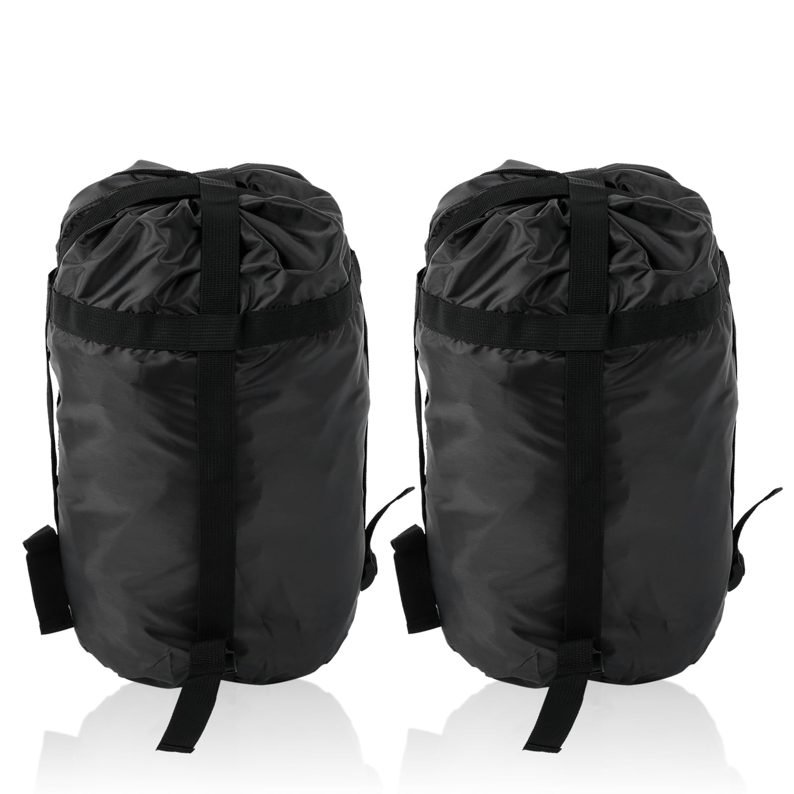 Cyrank Kompressionssack, Kompressions-Packsack, 2 Stück Kompressionssack für Schlafsack, Nylon-Schlafsack-Packsack, Camping-Wander-Rucksack für Reisen 