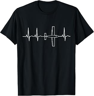Airplane Pilot Heartbeat Flying Gift Tee T-Shirt