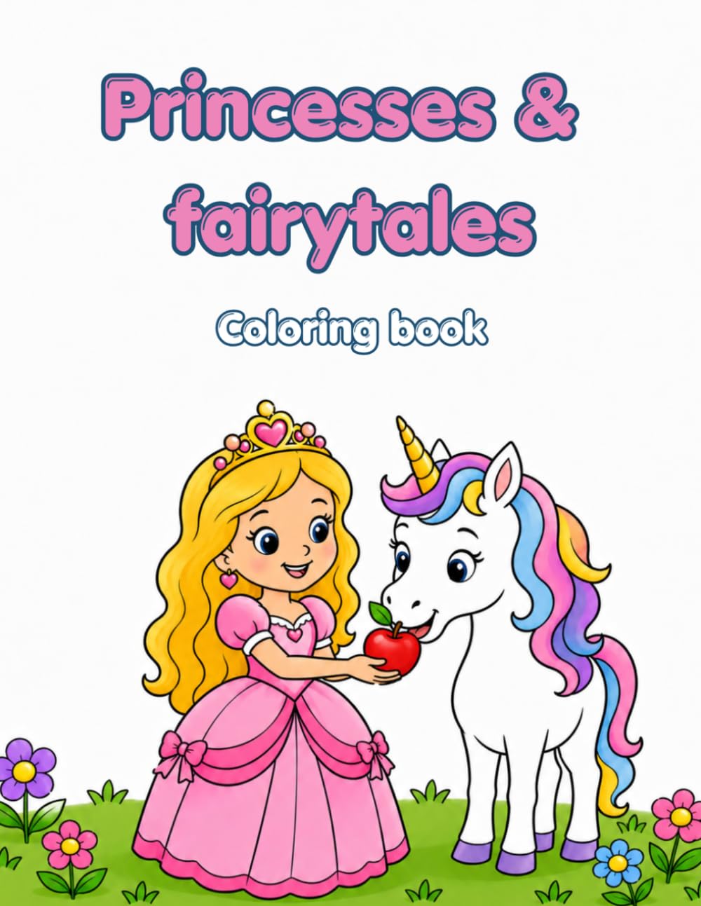Princesses & fairytales coloring book: For kids ages 4-8