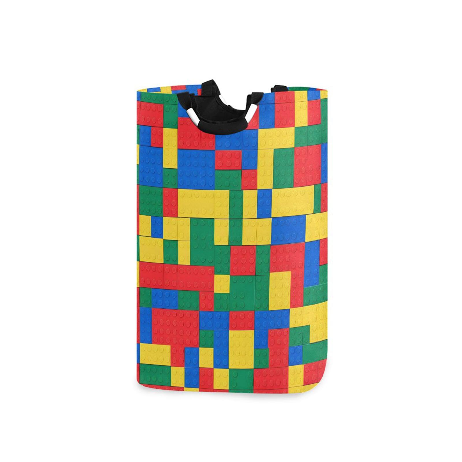 Jihqo Laundry Hamper Basket Building Blocks Collapsible Nursery Storage Bin Waterproof Clothing Baskets for Home Bedroom Bathroom Washing Room