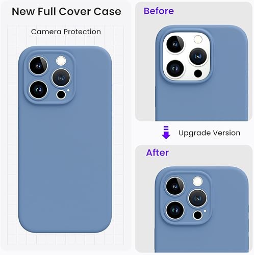 Vista 16 de ORNARTO Compatible with iPhone 15 Pro Max Case with 2 x Screen Protector, Shockproof Liquid Silicone Cover, Drop Protection Phone Case for iPhone 15