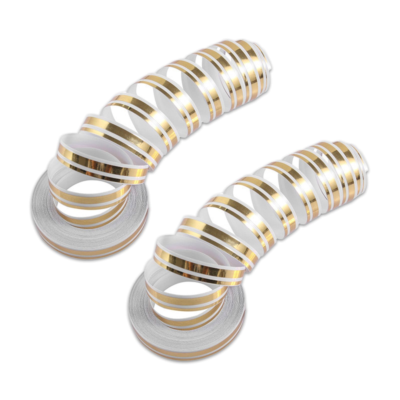 2 PCS Car Waistline Body Sticker, 32.1Ft x 0.4In Pinstripe Small Color Strip Decoration, Free Cutting Personalized DIY External Decals, Universal for Most Car Trim Accessories (Plating Gold)