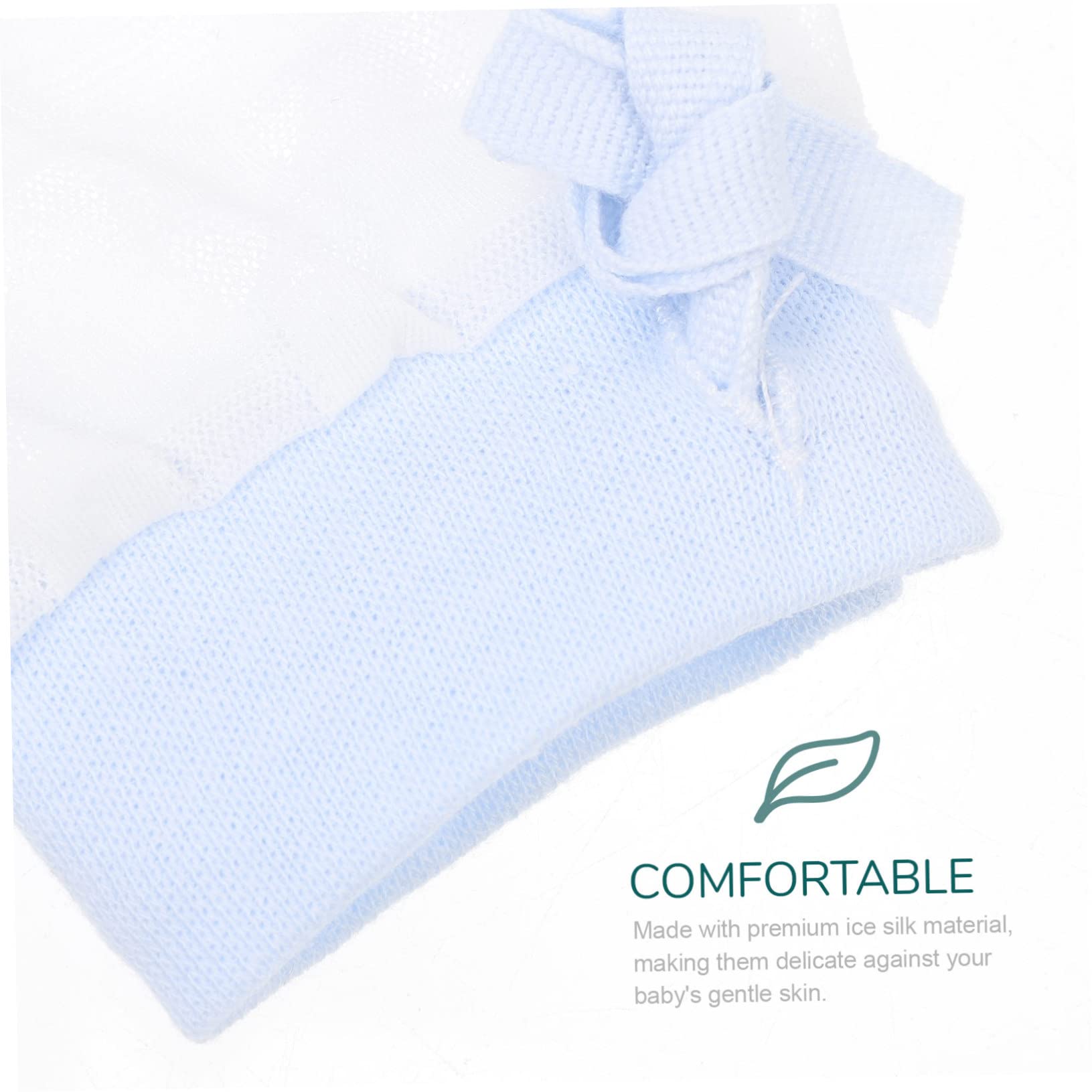 Homoyoyo Newborn Face Glove 2 Pairs of Anti-scratch Ice Silk Mittens Comfortable Breathable Gloves for Baby Hand Protection