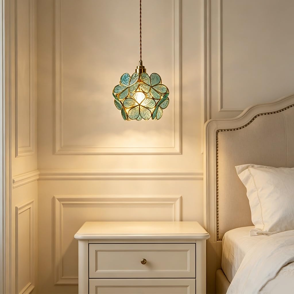 Mały żyrandol wiszący Stylowa lampa wisząca w kształcie kwiatu metalowa z regulacją wysokości szklanym kloszem i oprawką E27 do salonu sypialni kuchni przedpokoju jadalni lub domowego biura