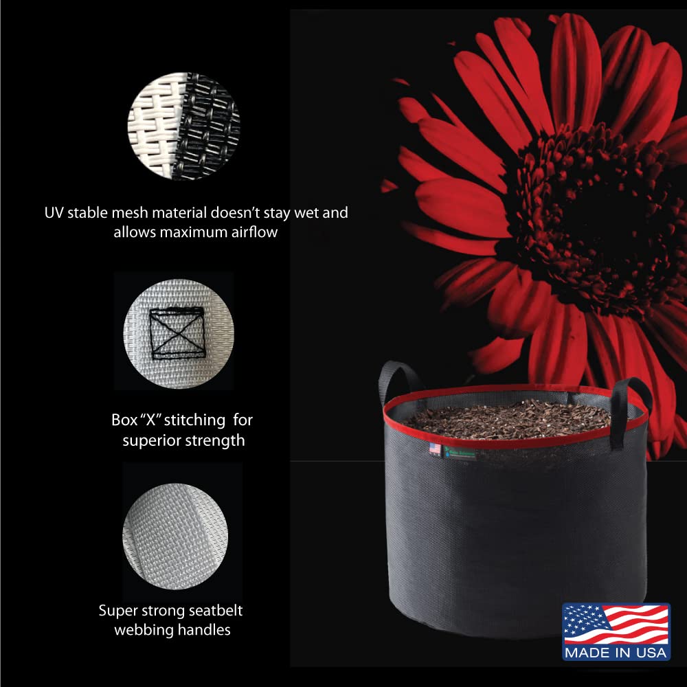 Rain Science - Grow Bag 10 Gallon, Planting Pots - Colorful Plant Grow Bags Pots Gardening Vegetable - Air Pruning Mesh Fabric Plant Container