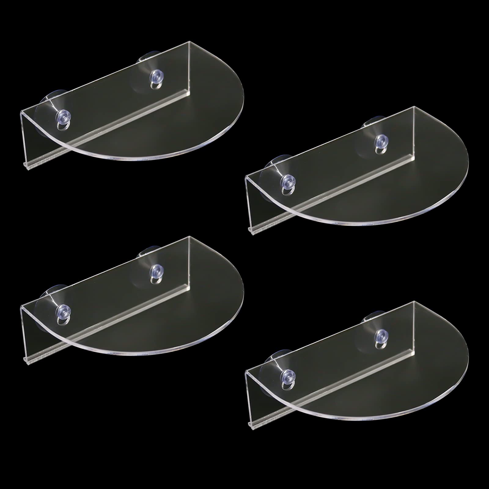 Patioer 4 Pack Ledge Suction Cup Window Shelf, 7.75 Inch Ledge Shelf for Indoor Plants Garden, Seed Starter, Figurines on Window