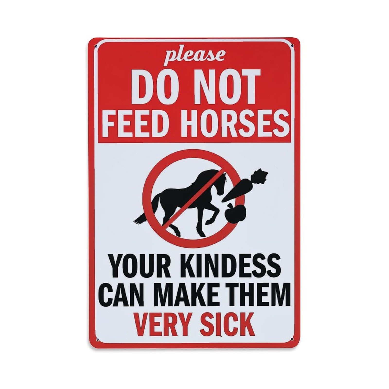 Jdyaojiesheng Vintage Please Do Not Feed Horses Tin Sign Retro Metal Wall Decor Metal Poster, Home Bar Garage Farmhouse Cafe Wall Art Decoration 8X12inches