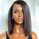 Bob Wig Human Hair 13x4 HD Transparent Lace Front Wig Pre Plucked Brazilian Virgin Human Hair 150...