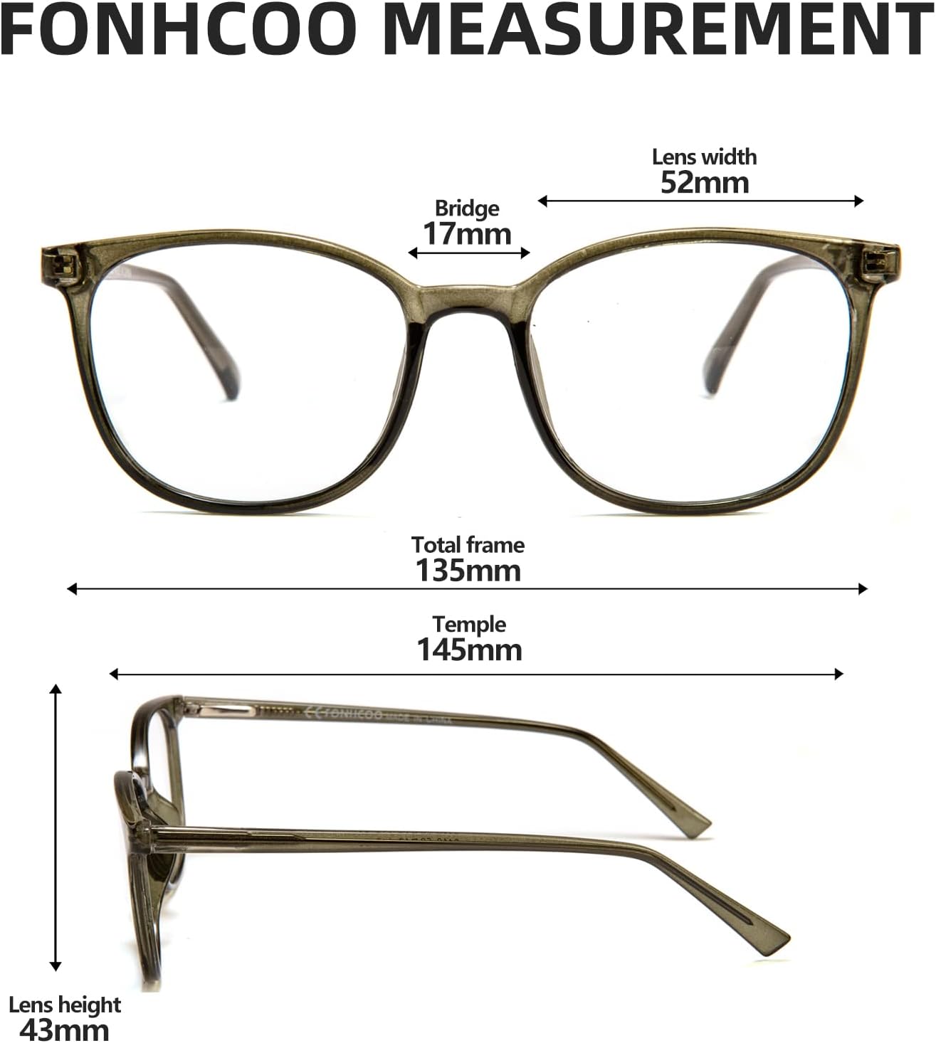 FONHCOO Blue Light Blocking Glasses Fashion Round TR90 Frame Transparent Eyewear Anti UV Computer Glasses for Women Men Dark Green image 4 of 8 B0BJK8WWSX