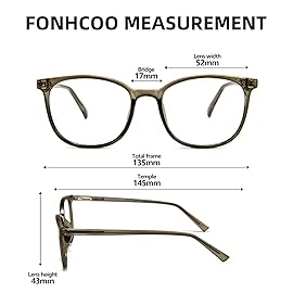 FONHCOO Blue Light Blocking Glasses Fashion Round TR90 Frame Transparent Eyewear Anti UV Blu-Ray Computer Glasses for Women Men