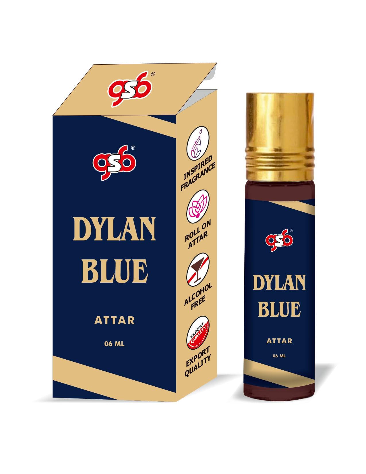 GSB Dylan Blue Attar Inspired From Vresace Dylan Blue | Clone Fragrance | Designer Perfume Roll On | Alcohol Free | Long Lasting | Undiluted | Unisex | 6 ml