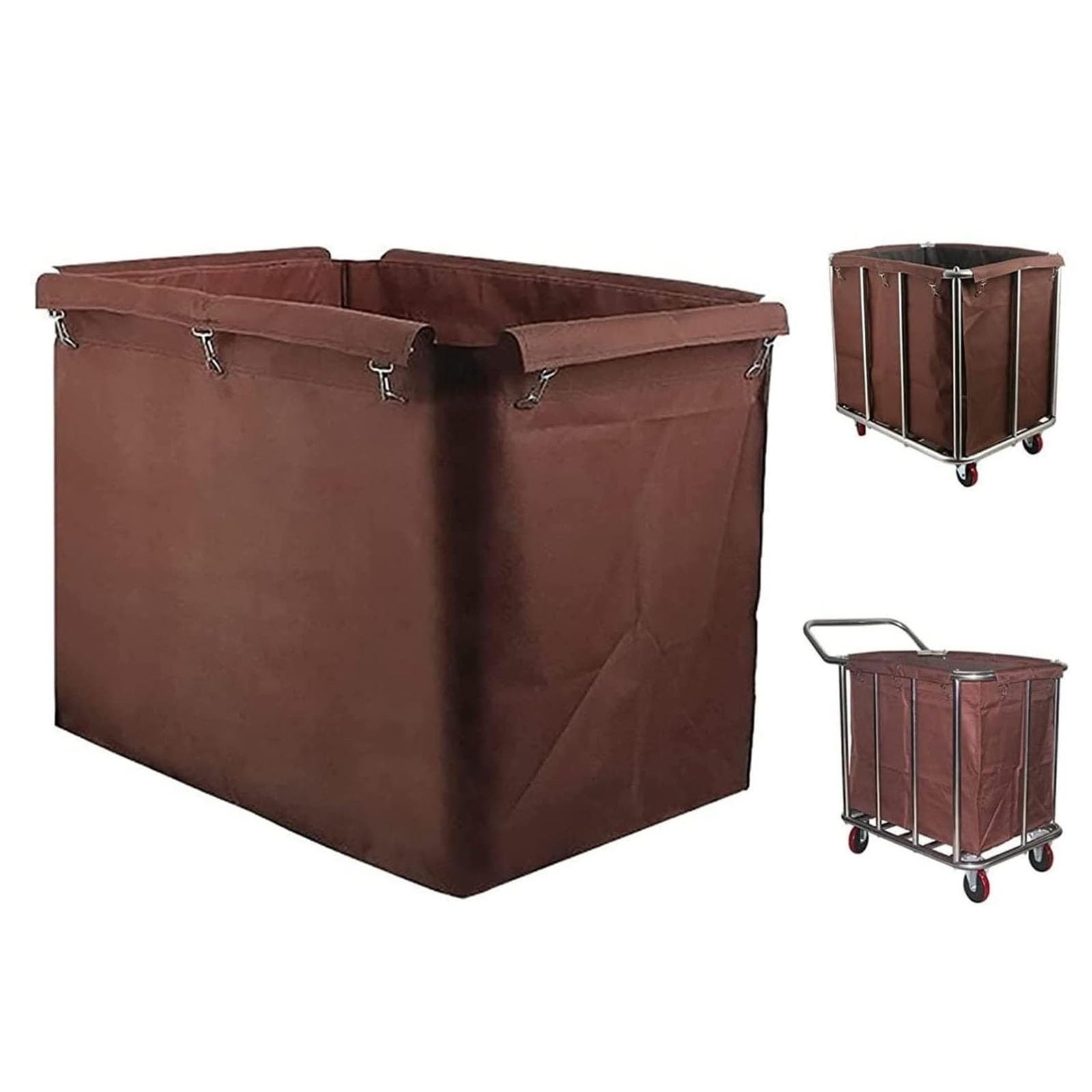 Borsa di ricambio per carrello portabiancheria, impermeabile, rettangolare, rimovibile, ideale per lavanderia, hotel e servizi di pulizia