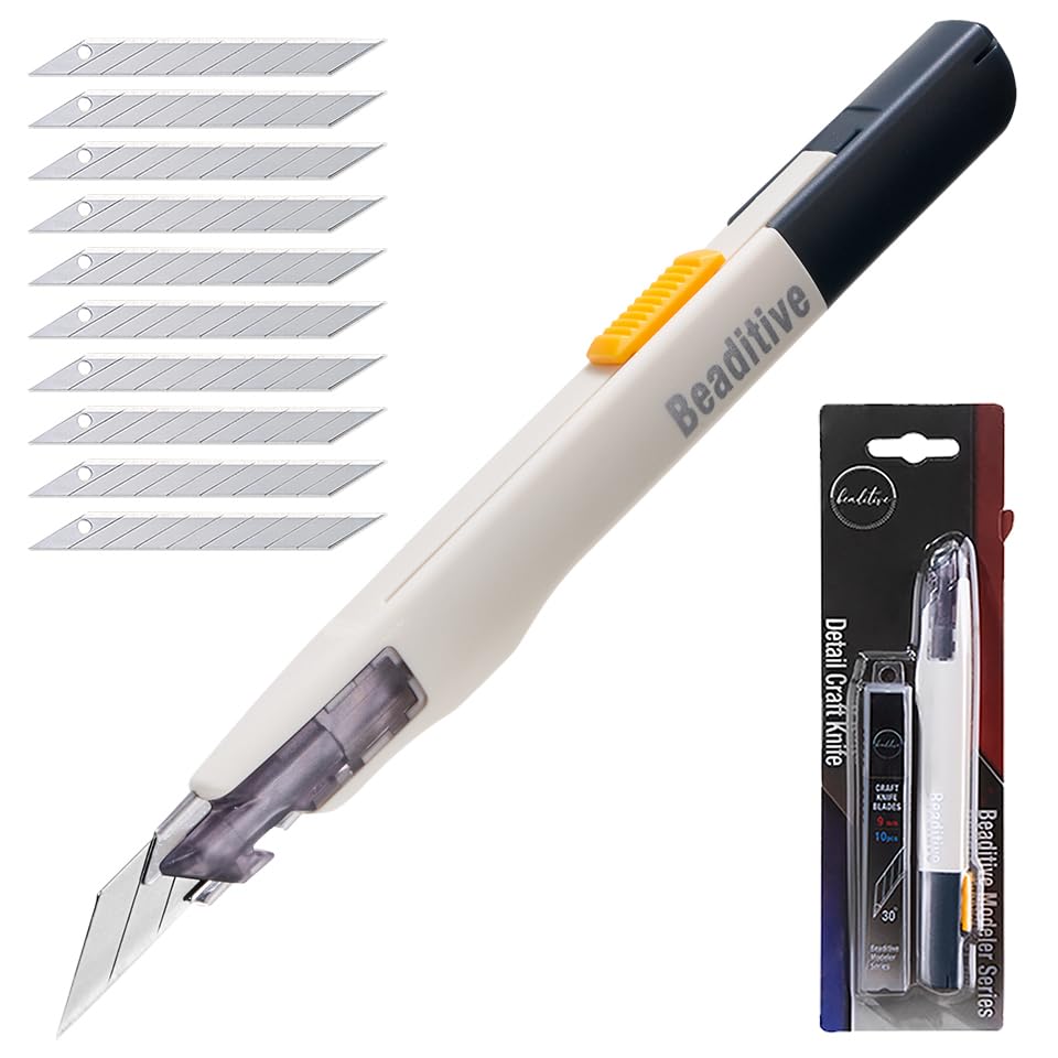 Beaditive High Precision Detail Craft Knife with 10 Blades - 30 Degree Blade Utility Knife - Art, Craft, Model Making