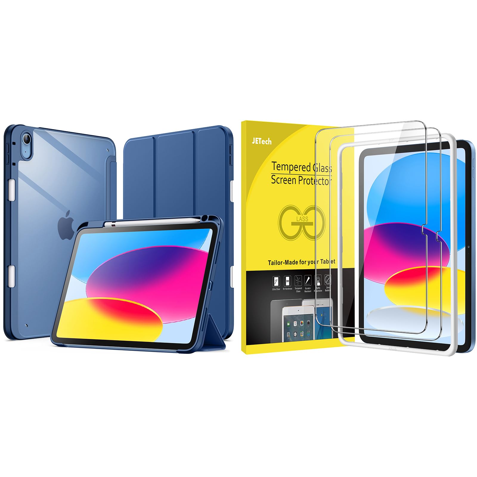 JETech per iPad (A16) 11a/10a Generazione (2025/2022) Posteriore Chiaro Custodia e Pellicola Protettiva Pacchetto