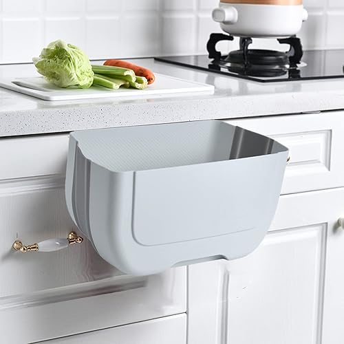 Basurero colgante de cocina, cubo de basura plegable para cocina, mini cubo de basura plegable para puerta de armario de cocina, pequeño cubo de