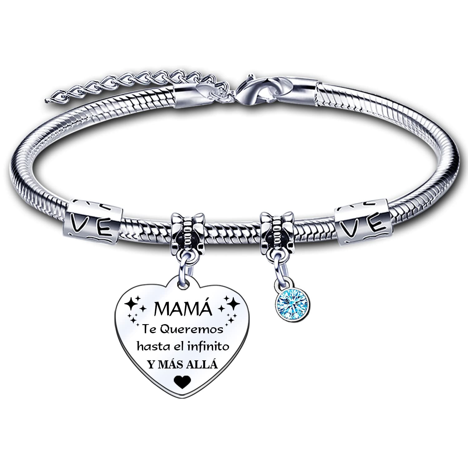 ZYMGUO Regalo Pulsera para Mamá Pulsera Mamá personalizada día de la Madre Regalo original，pulsera mamá e hija Regalo de cumpleaños para mamá，Regalo para mi mamá de Navidad