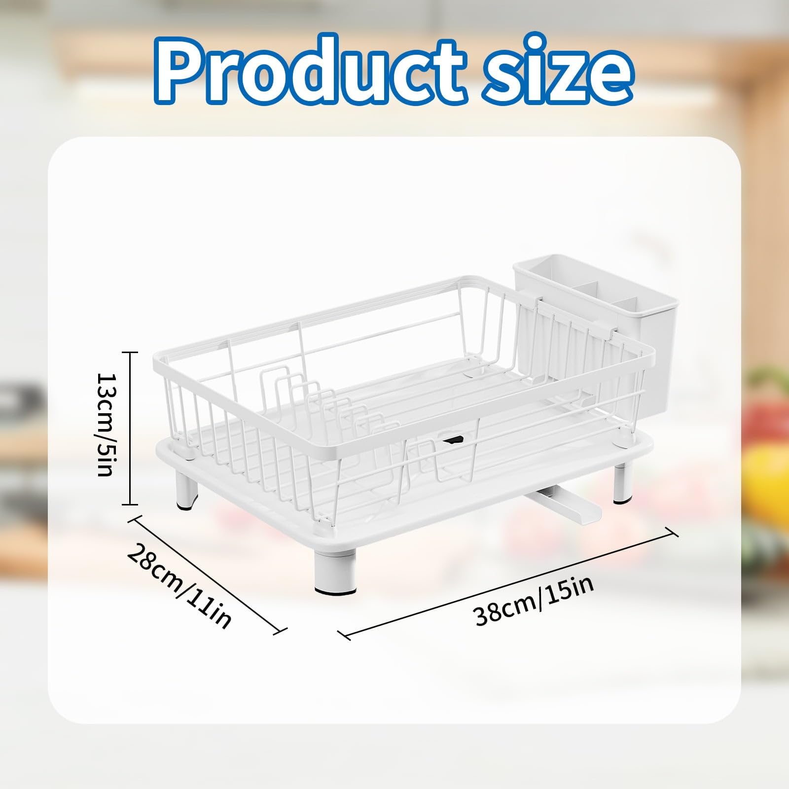 Eidoct Dish Drainer Rack, Kitchen Sink Dish Drainer Rack - Image 2