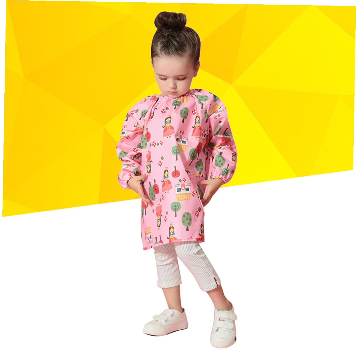 CHILDWEET Grembiule da Pittura per Camice da Disegno in Poliestere Rosa Taglia S Abbigliamento Protettivo Antimacchia e Traspirante per Attività Artistiche