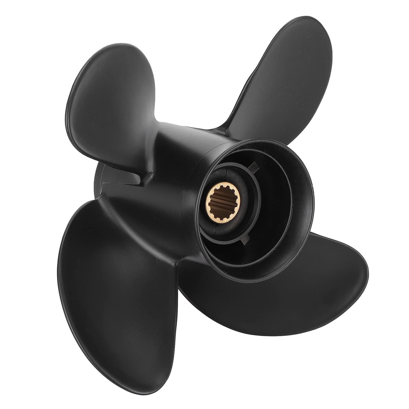 Hélice de Motor fueraborda 10.4x12 RH, 4 Palas, 13 Piezas de hélice Marina para Barcos estriados, aleación de Aluminio de Alta Densidad con Superficie Pulida, reemplazo para mo