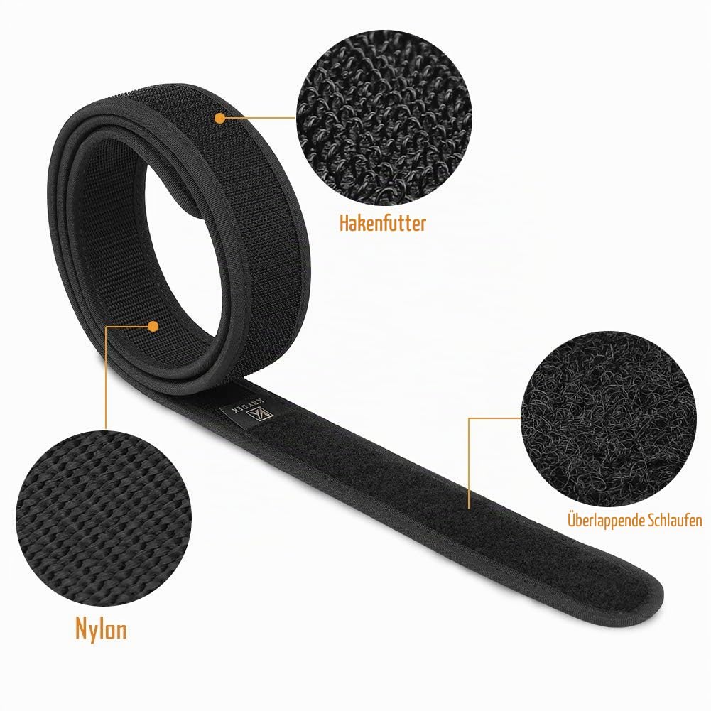 Innengürtel Taktischer Gürtel Zubehör für Einsatzgürtel 1,5 "Hakenfutter Gürtel Schwarz (S)