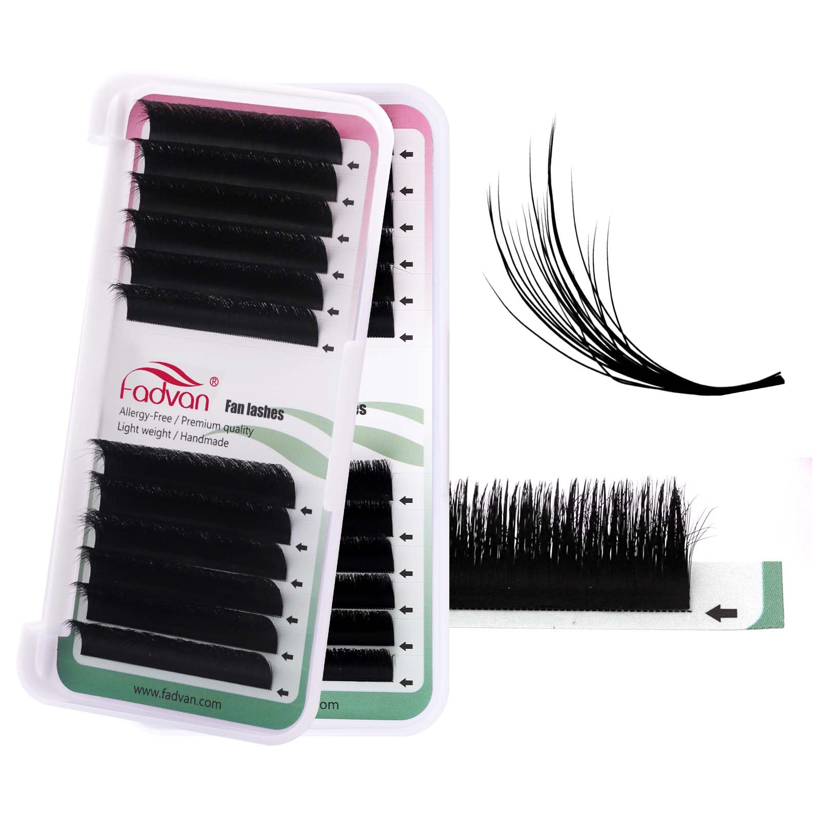Easy Fan Lashes Self Fanning Volume Russian Eyelash Extensions 0.05D Curl Mixed 8-14mm Automatic Blooming Volume Easy Fan Lashes FADVAN(0.05-D-814) — view 28