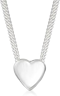 Zina Sterling Silver Contemporary Mini Heart Necklace. 16.5 inches