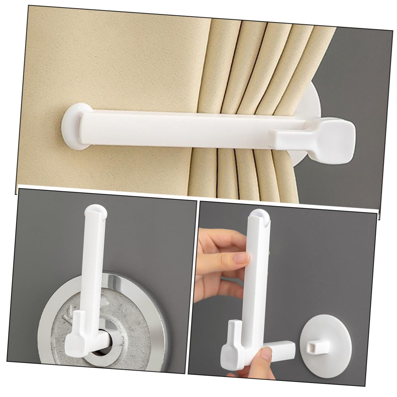 8pièces Support Rideaux Réglable à Fixation Telescopique pour Rideaux Accessoire De Décoration Pratique Et Élégant