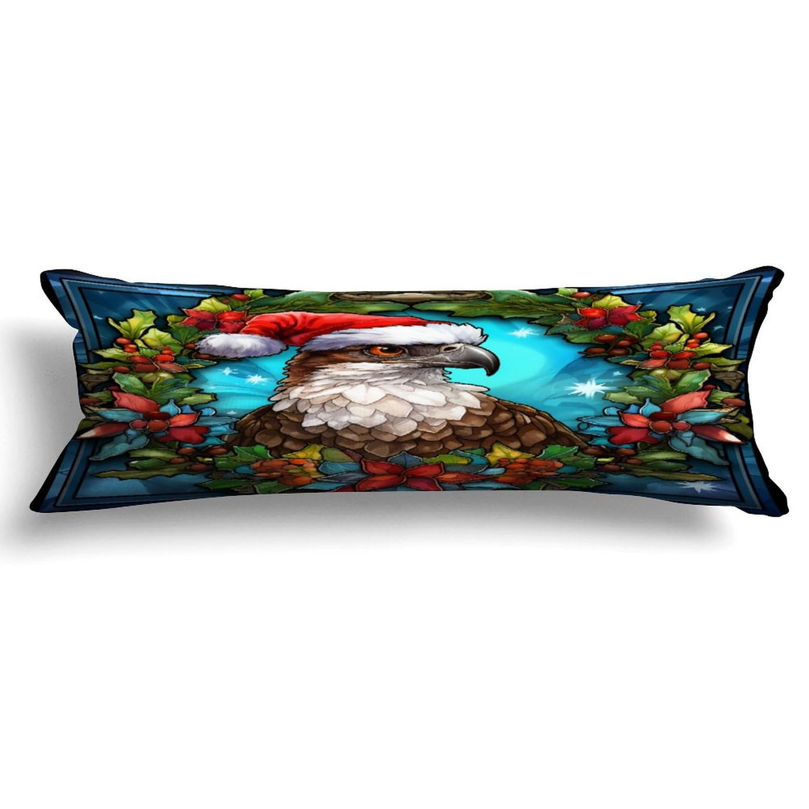 Long Pillow for Sleeping,Stained Glass Christmas Long Body Pillow with Zipper 20x59in,Decorative Rectangle Body Pillowcase Case for Bedding Bedroom Sofa Couch Home Decoration