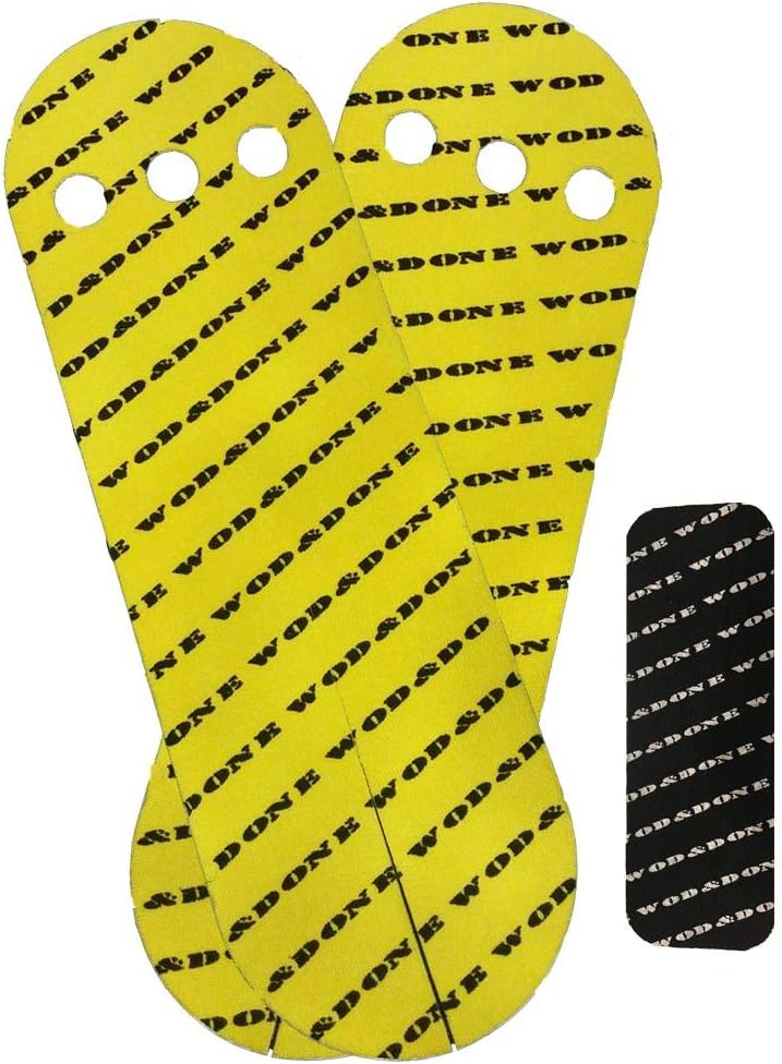 Wod N Done and Grips and Hook Grip Bundle - Yellow 10 Grips / 12 Black Hook - Self Adhesive - Skin Tight - Chalk and Sweat Friendly