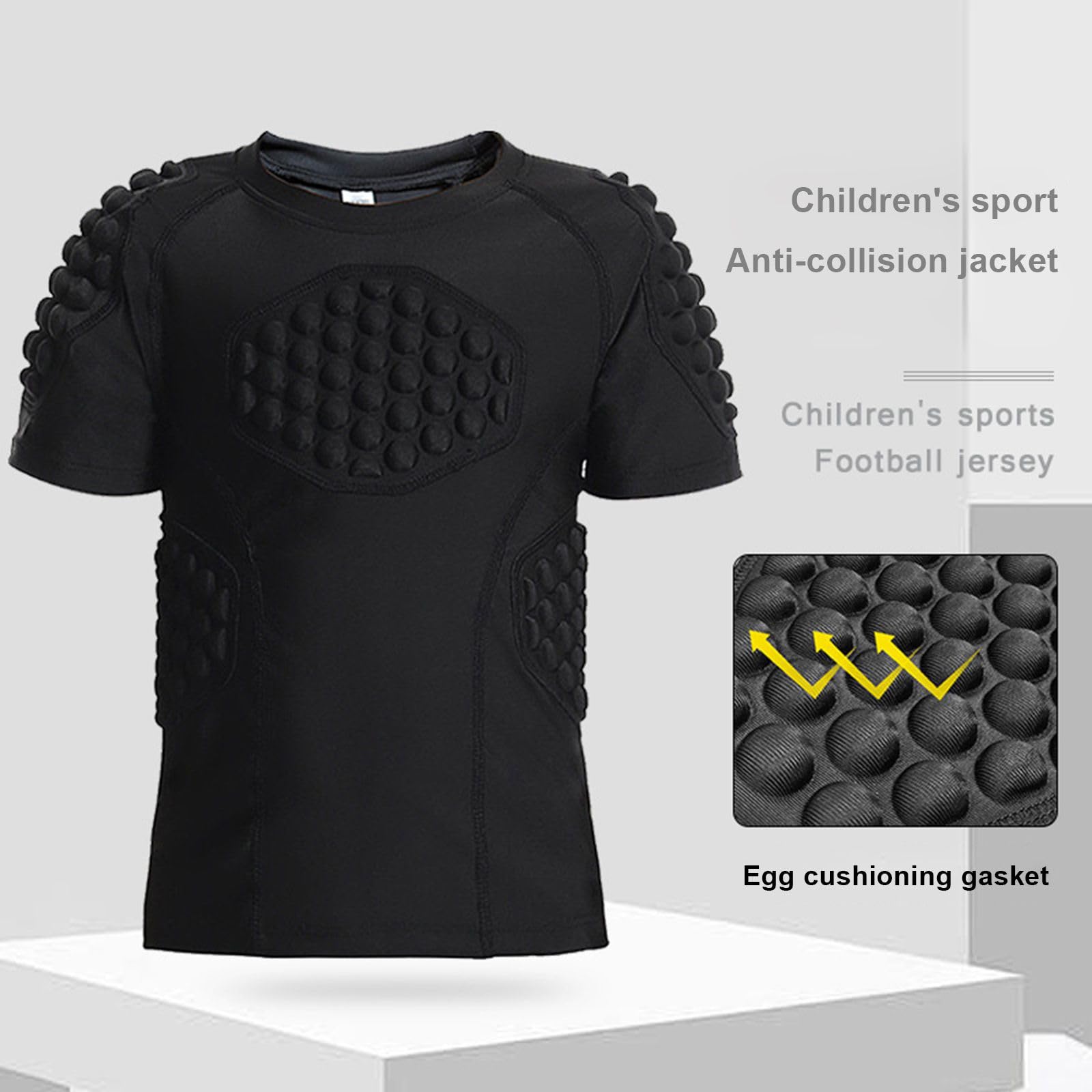 Blaward Youth Padded Protective Shirt Football Paintball Baseball Compression Shirt Shoulder Heart Chest Rib Protector