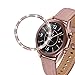 DEALELE Cases Compatible with Samsung Galaxy 3 (41mm), Bling Rhinestone Diamond Stainless Steel Metal Bezel Ring Cover Replacement Watch Face for Women Men (Rose pink)