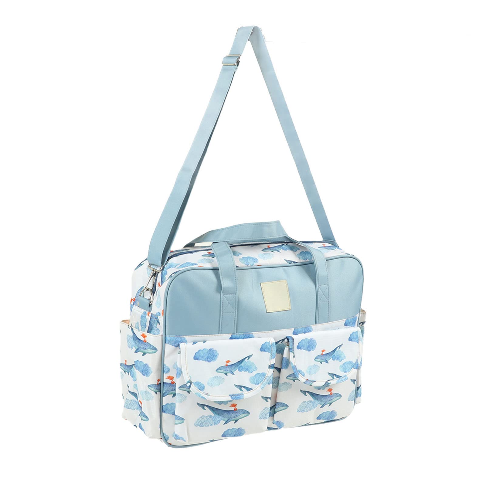 Waterproof Messenger Bag for Pregnant Women Shoulder Bag with Multiple Compartments (Blue Whale), #211