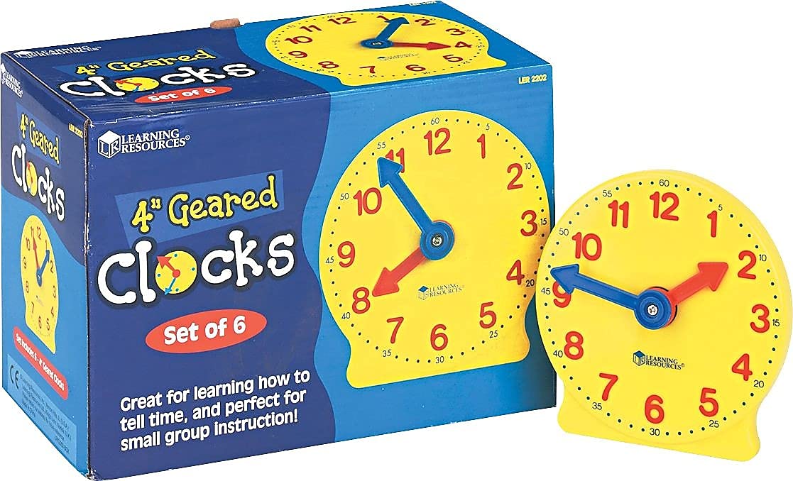 Learning Resources LRNLER2202 - Set di Orologi educativi Pre K-4