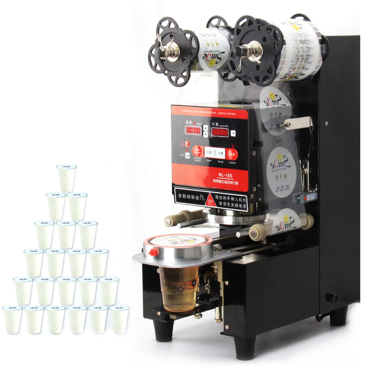IUokLU Electric Cup Sealing Machine,Fully Automatic Commercial Cup Sealer Milk Tea/Juice/Drink Maker Machine 400-600Cups/Hr